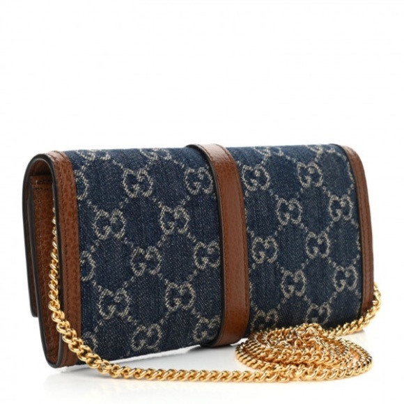 ONE DAY SALE! Gucci New Denim GG Monogram Jackie 1961 Chain crossbody bag NEW - Picture 2 of 16